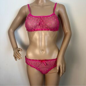 Pink Polka Dot Lingerie Set